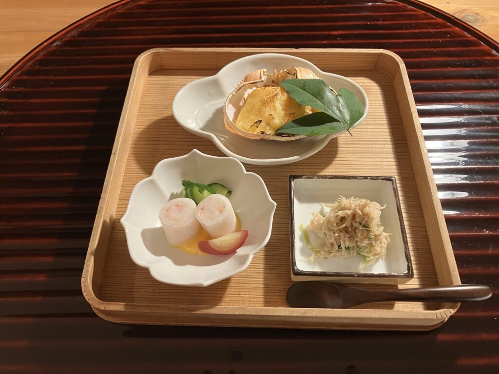 亀やの夕食カニ料理